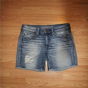 American Eagle Outfitters Distressed Blue Jean Shorts